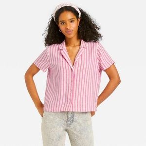 3 for $12 | Universal Thread | Women's Striped Short Sleeve Button-Down Shirt